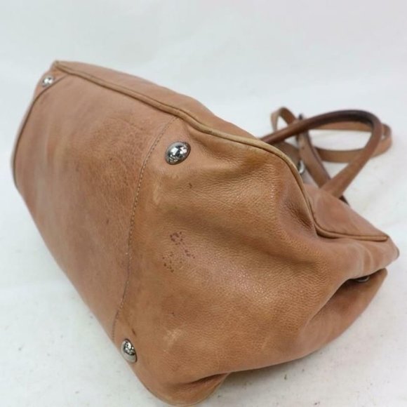 Prada Light Coffee Brown Leather Cross Body Purse Satchel - Picture 5 of 10